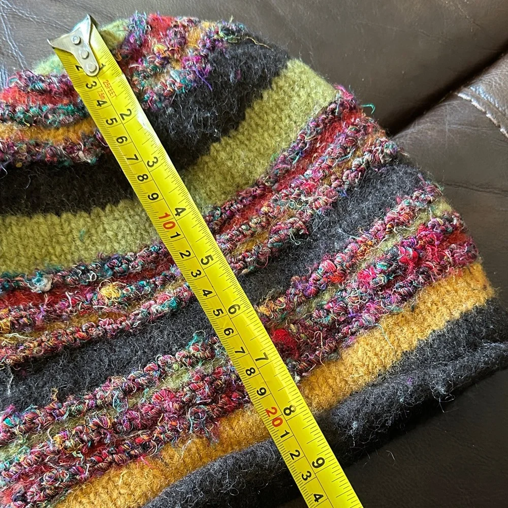 Zig zag Colorful slouchy Knit wool and silk Beanie - Picture 4 of 10